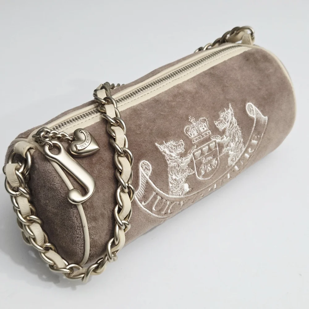 RARE VINTAGE Y2K JUICY COUTURE BARREL SHOULDER BAG WITH SCOTTIE DOGS - Picture 2 of 11